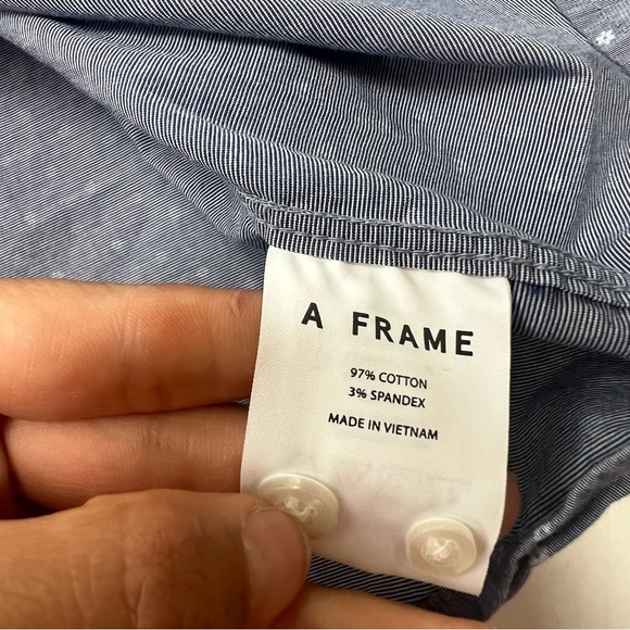 A-Frame men’s blue button down shirt M L124-22 - Picture 5 of 6